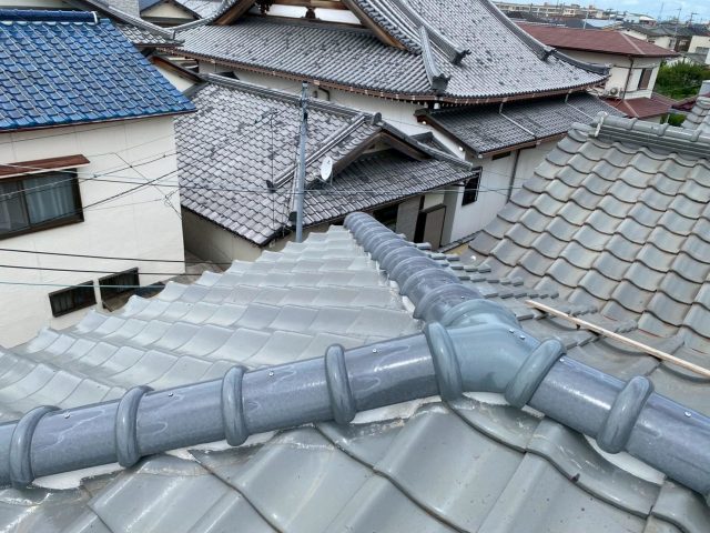 姫路市にて紐丸瓦の新設